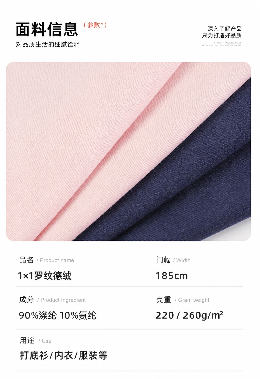罗纹德绒 — 完整面料信息 / Complete Fabric Information